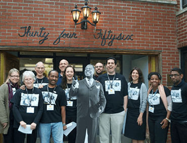 Volunteers outside the museum